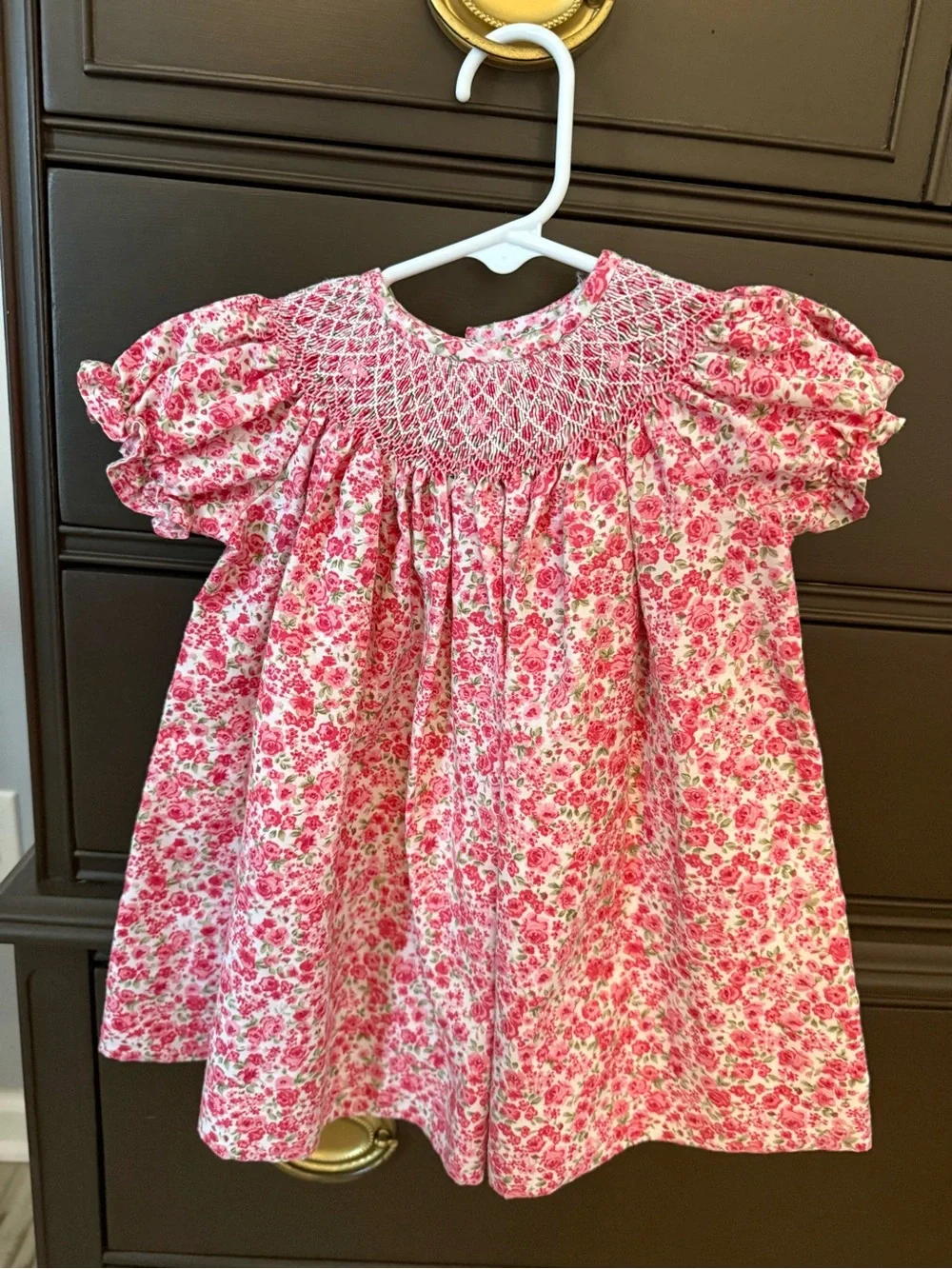 Pink Floral Smocked Dress